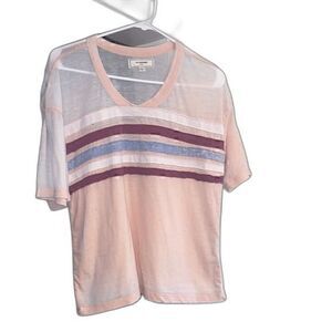 No Comment Pink Distressed Tee Size Medium